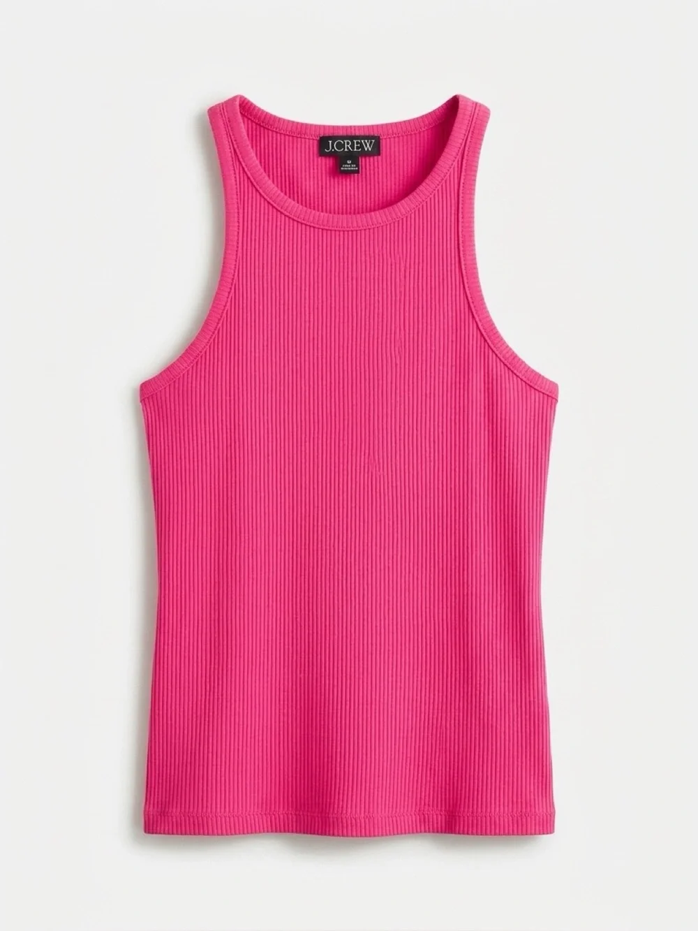 Women's Ribbed Sleeveless Tank Top - Hot Pink